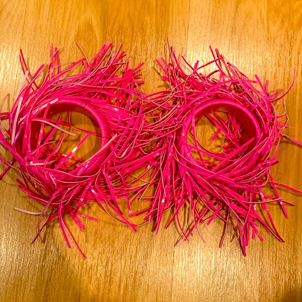 BUNDLE (2) SASSY JONES SET OF TWO Pink Fringe Bangles